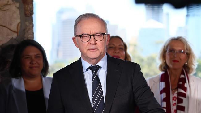 Australian Prime Minister Anthony Albanese during a press conference in Brisbane. Picture: Tertius Pickard