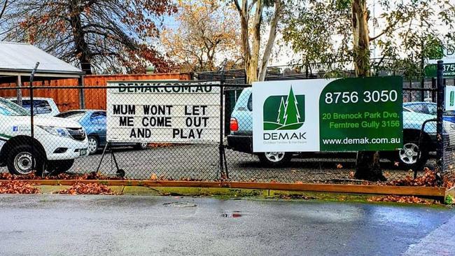 The Ferntree Gully sign “held hostage”.