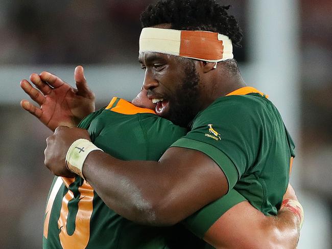 World Cup heroes Handre Pollard and Siya Kolisi will miss the clash with Australia. Picture: Getty Images