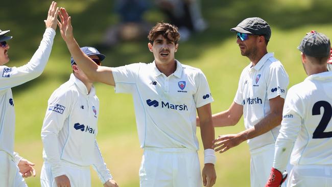 Sean Abbott celebrates the dismissal of Peter Handscomb Picture: Getty Images