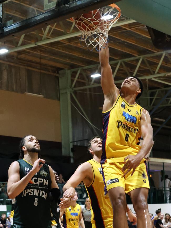 Seventeen-year-old Roman Siulepa poured in 37 points and tore down 11 rebounds for South West Metro against Ipswich in NBL1 North on the weekend. Picture: Supplied