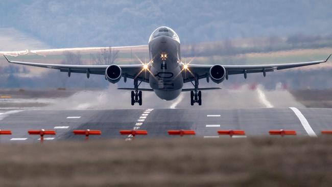 A Qatar Airways Airbus takes off. Picture: AFP