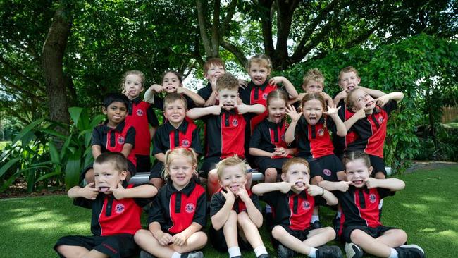 My First Year 2024: St Therese’s School, Bentley Park: prep R: back: Everly, Aaliayah, Jordan, Tiffany, Nash and Brody; middle: David, Nate, Harvey Misha, Giorgia and Jazlyn; front: Jack, Frankie, Leo, Elias, Abby.