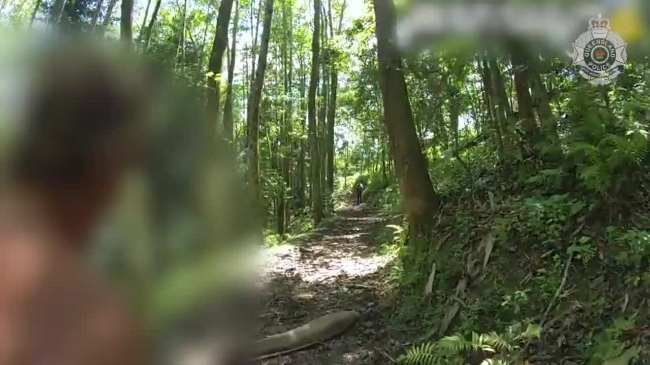 Moment man surrenders to police after four day manhunt