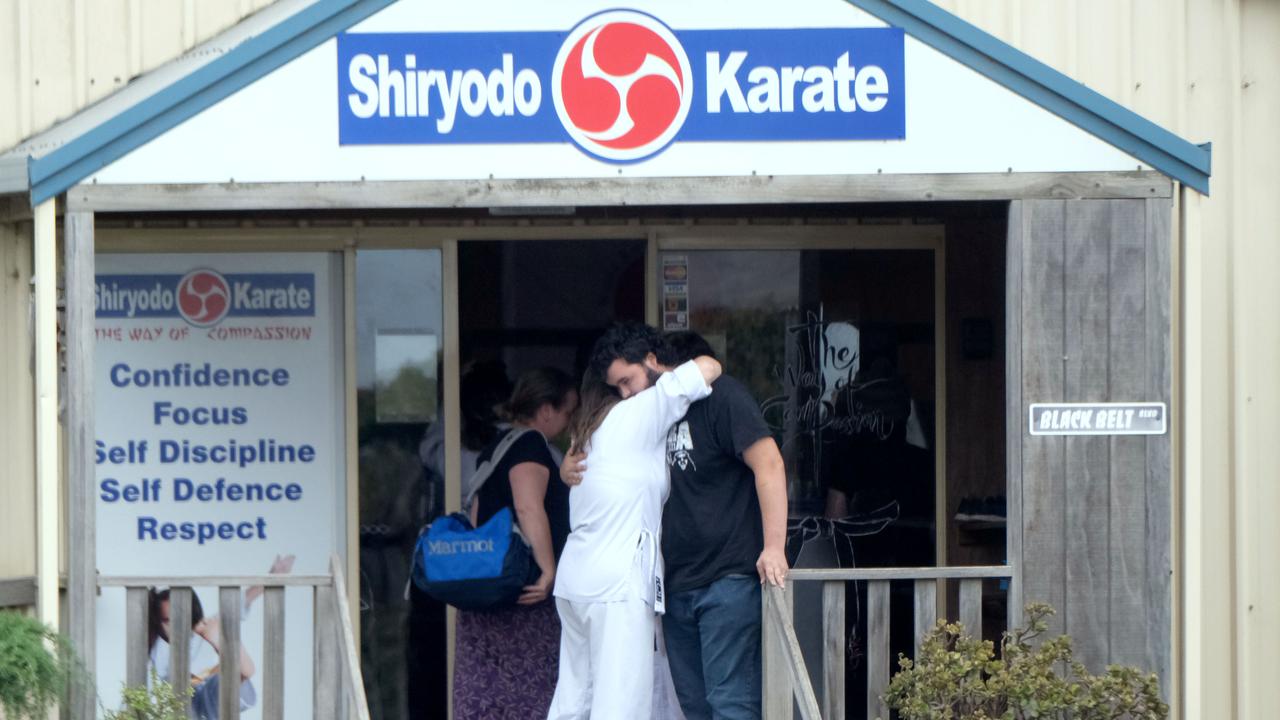 Students and instructors gathered at Shiryodo Karate on Thursday to honour the life of Malcolm Ayles. Picture: Mark Wilson