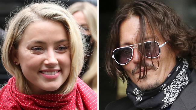 Amber Heard and former husband US actor Johnny Depp arriving on the second day of Depp's libel action. (Photo by ISABEL INFANTES / AFP)