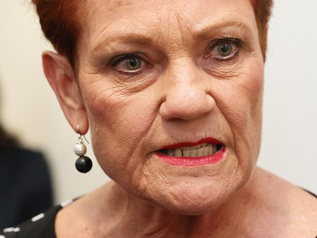 CANBERRA, AUSTRALIA NewsWire Photos MARCH 16 2020: Senator Pauline Hanson during a press conference in Parliament House Canberra. Picture: NCA NewsWire / Gary Ramage