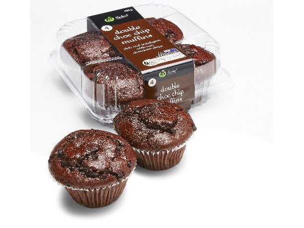 Woolworths Double Choc Chip Muffin – 4 pack