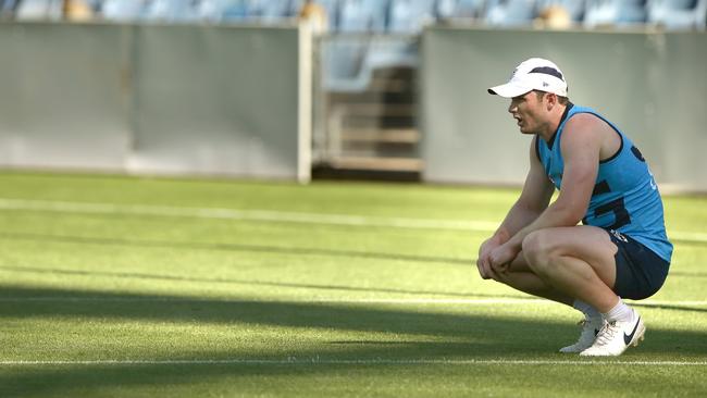 Cat Patrick Dangerfield won’t be in Adelaide. Picture: Alison Wynd