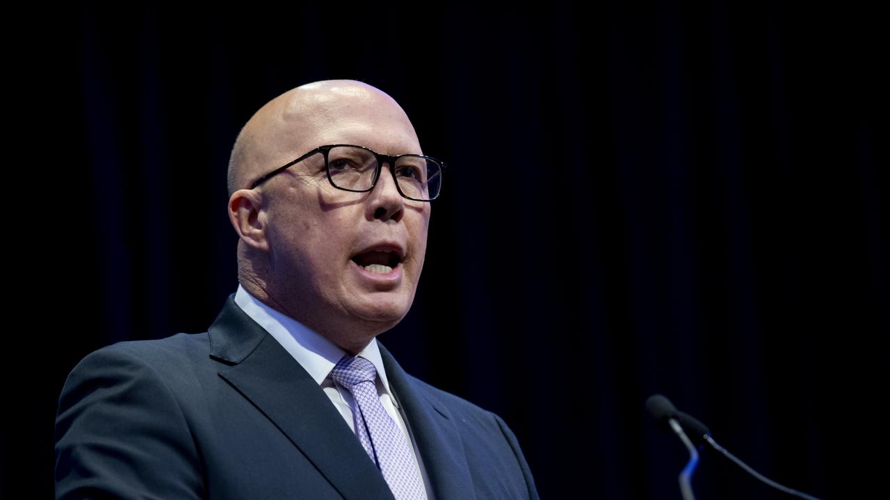 Peter Dutton speaking at the Liberal Party Federal Council at the Hyatt Regency, Sydney. Picture: NewsWire/ Monique Harmer