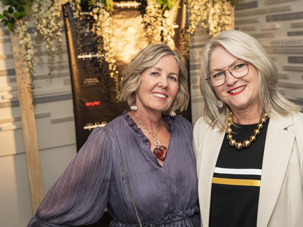 Anette Skinner (left) and Lorene Hilditch at Toowoomba Fashion Festival at The Armitage Centre, Saturday, March 16, 2024. Picture: Kevin Farmer