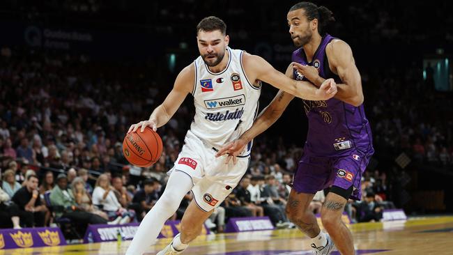 Isaac Humphries in action on the basketball court. (Photo by Jeremy Ng/Getty Images)