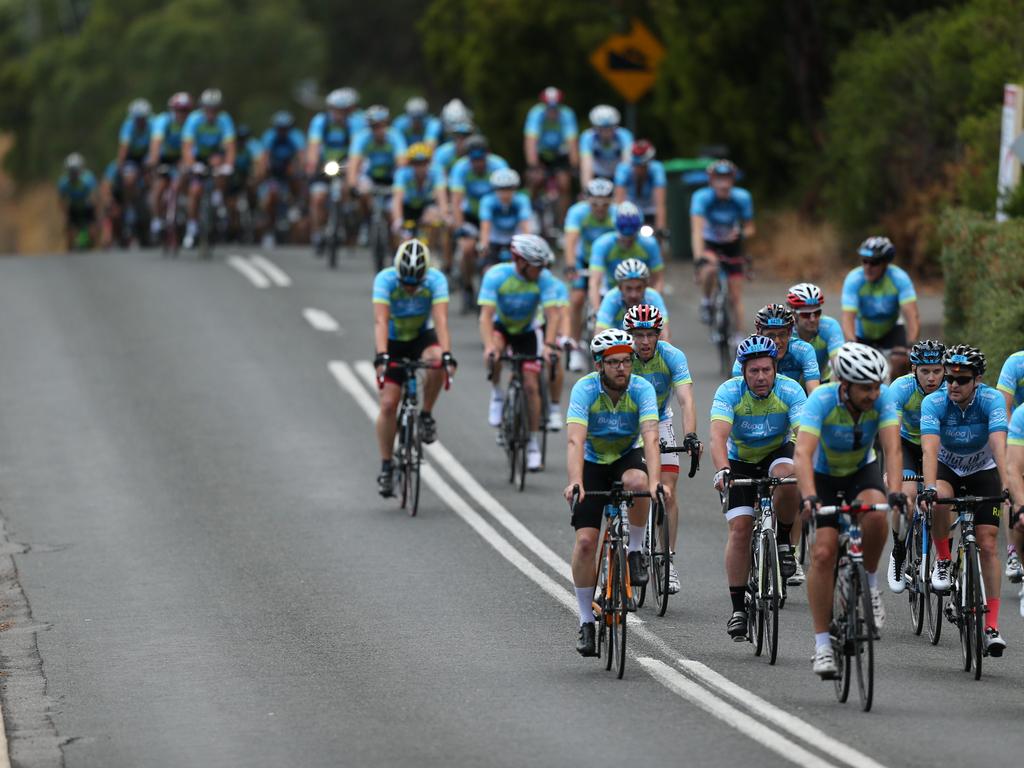 Riders hit Summertown on their journey to Victor Harbor. Photo: Tait Schmaal.