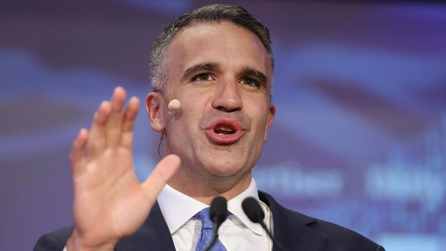 Premier Peter Malinauskas delivers a speech at the University of Adelaide. Picture: NCA NewsWire / David Mariuz