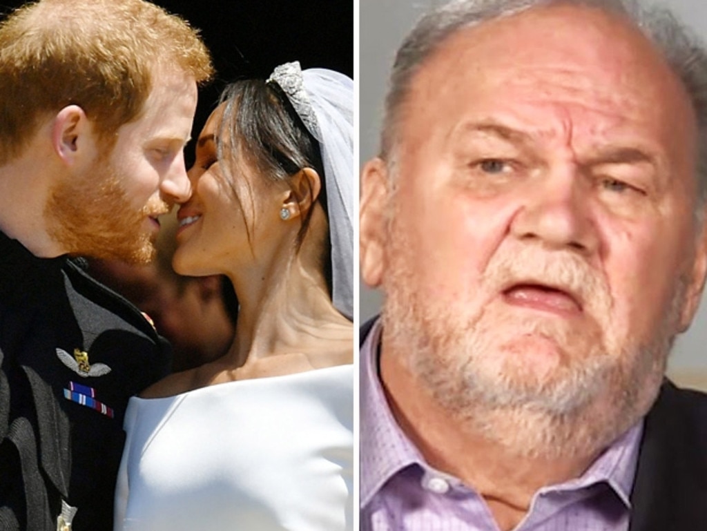 Thomas Markle was unable to attend the couple’s wedding after he had a heart attack, however relations between father and daughter were already strained. Picture: ITV