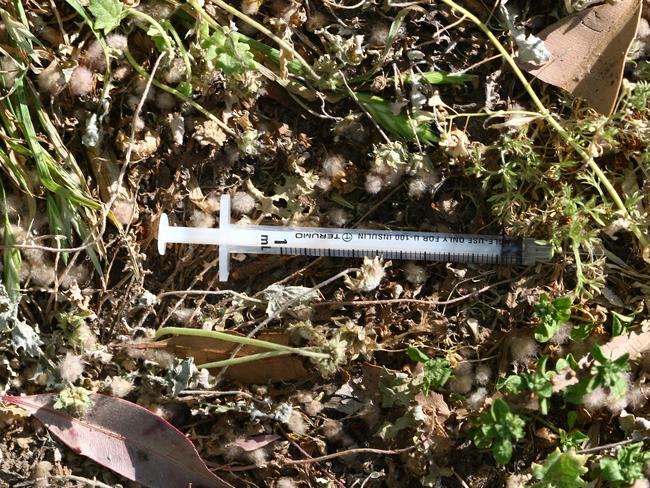 A syringe found near the injecting room in North Richmond.