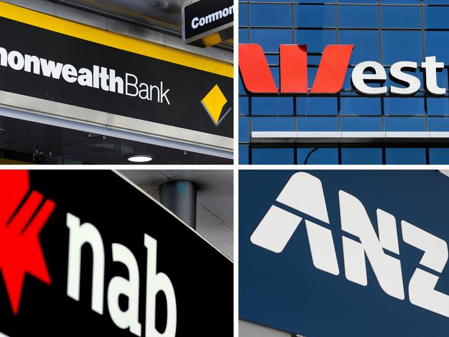 COMPOSITE 16:9 - Australia's four big banks Commonwealth, Westpac, NAB, ANZ. Picture: NCA Newswire