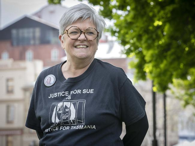 Sue Neill- Fraser Support Group President Rosie Crumpton- Crook after her release from prison. Picture: Chris Kidd