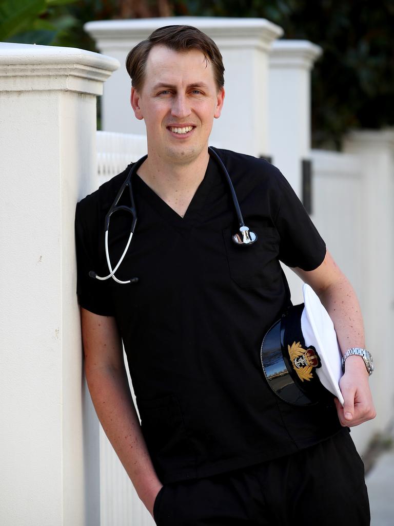 Dr Michael Bonning is a former medical officer in the Royal Australian Navy who is now a reservist and civilian GP, pictured at home in Elizabeth Bay. Picture: Toby Zerna