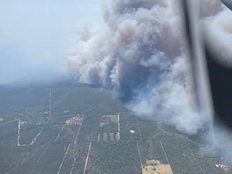 Aerial view of the central Queensland fire front. Picture: Queensland Fire and Emergency Services `