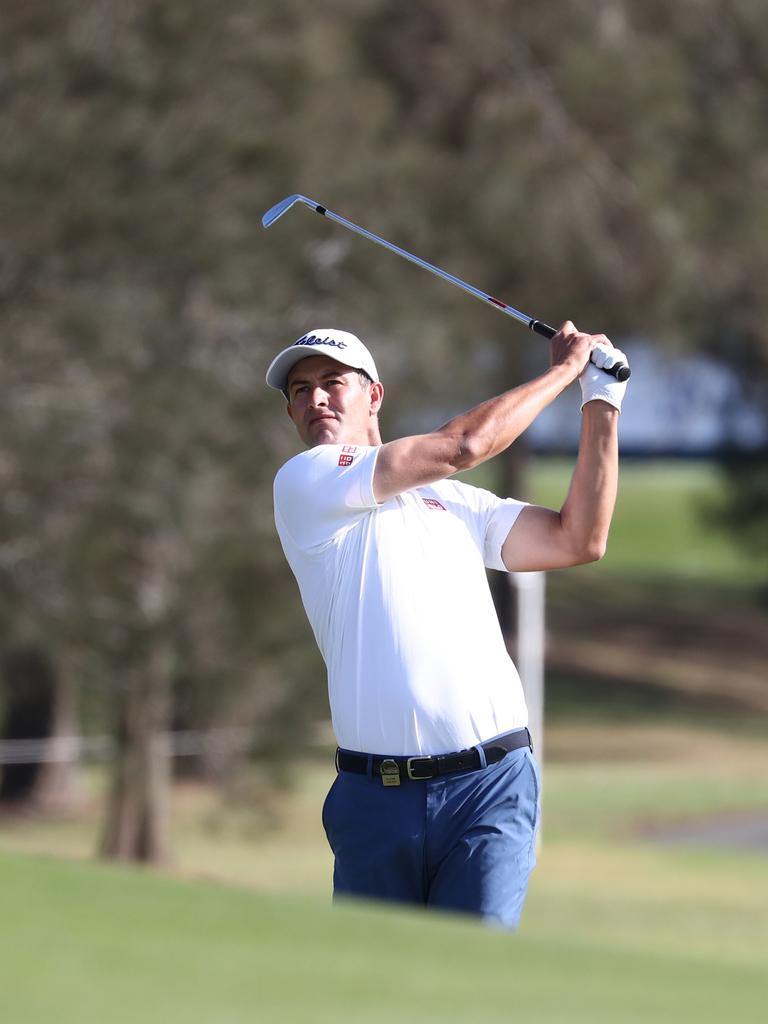 Action from today's Australian PGA Championship Pro-Am at RACV Royal Pines Resort. Picture: Jason O'Brien