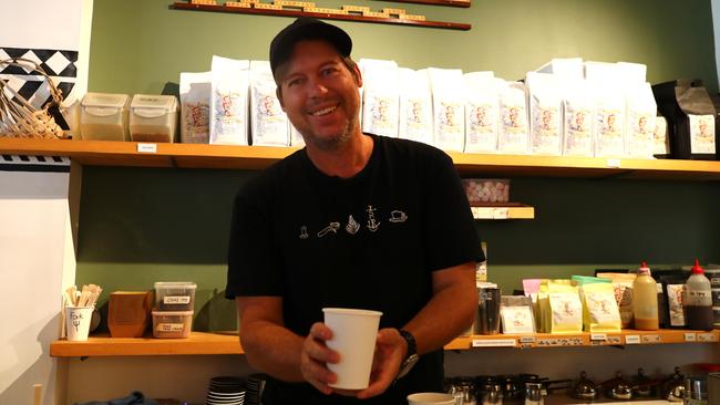 Caffiend owner Oliver James celebrated the cafe's recent 15th anniversary celebrations by giving back to customers with specialty $4 and $5 coffee deals throughout 2024. Photo: Catherine Duffy.