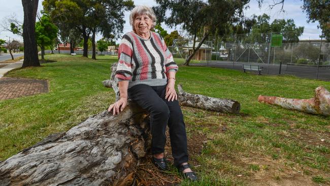 West Hindmarsh resident Mary Farrugia in Langman Reserve on Jervois Ave. Picture: NCA NewsWire / Brenton Edwards