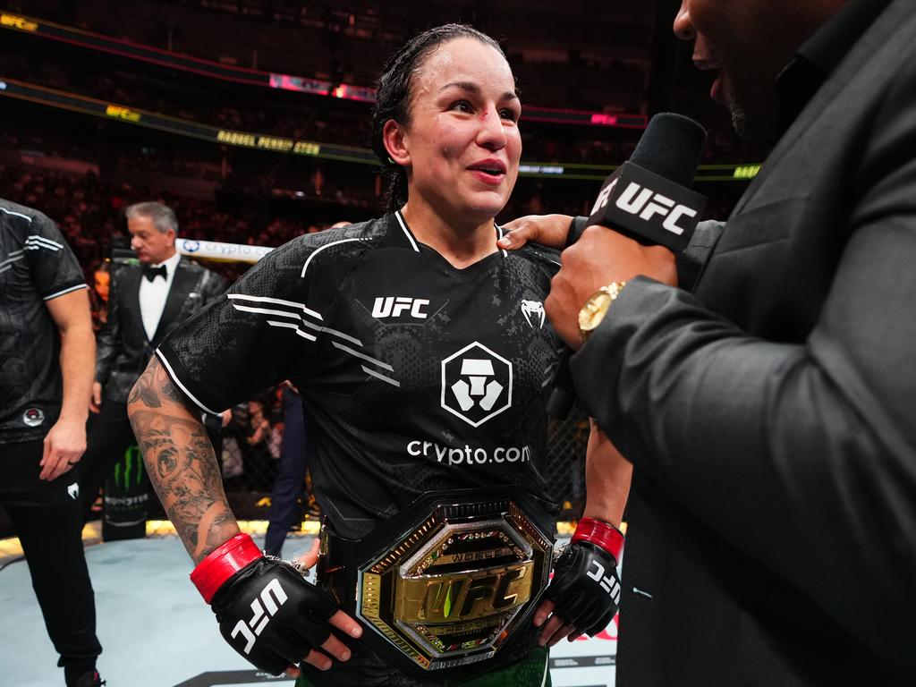 Raquel Pennington overcame the odds to win the bantamweight title in January. Picture: Jeff Bottari/Zuffa LLC via Getty Images