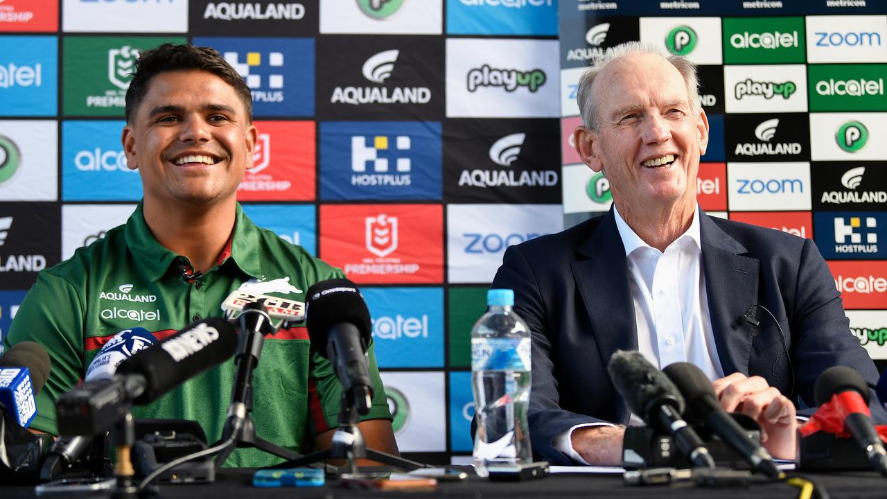 Latrell Mitchell and Wayne Bennett had success together at South Sydney. Picture: AAP Image/Bianca De Marchi