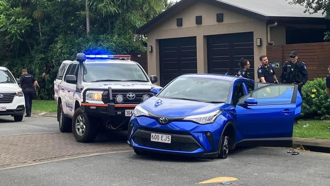 An allegedly stolen late model Toyota Corolla was stopped by police tyre spikes in Brinsmead earlier this year. Picture: Supplied