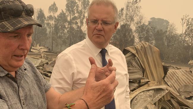 Scott Morrison vists Paul and Melissa Churchman’s Sarsfield property. Picture: Brianna Travers