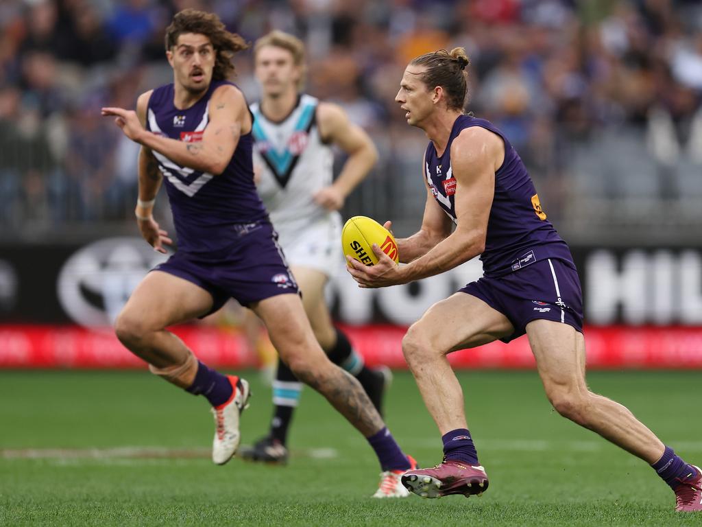 Nat Fyfe of the Dockers in action on August 25. Picture: Paul Kane/Getty Images