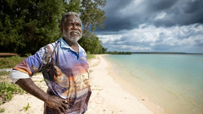 The traditional owners, including Dennis Tipakalippa, who prevailed in a federal-court case in September that found Santos had erred with the project and not held adequate talks with indigenous people about the development. Picture: Environmental Defenders Office