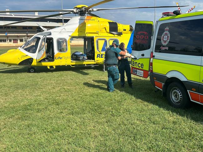 The Toowoomba-based LifeFlight crew transported a man in his 40s to the PA hospital after suffering a serious head injury.