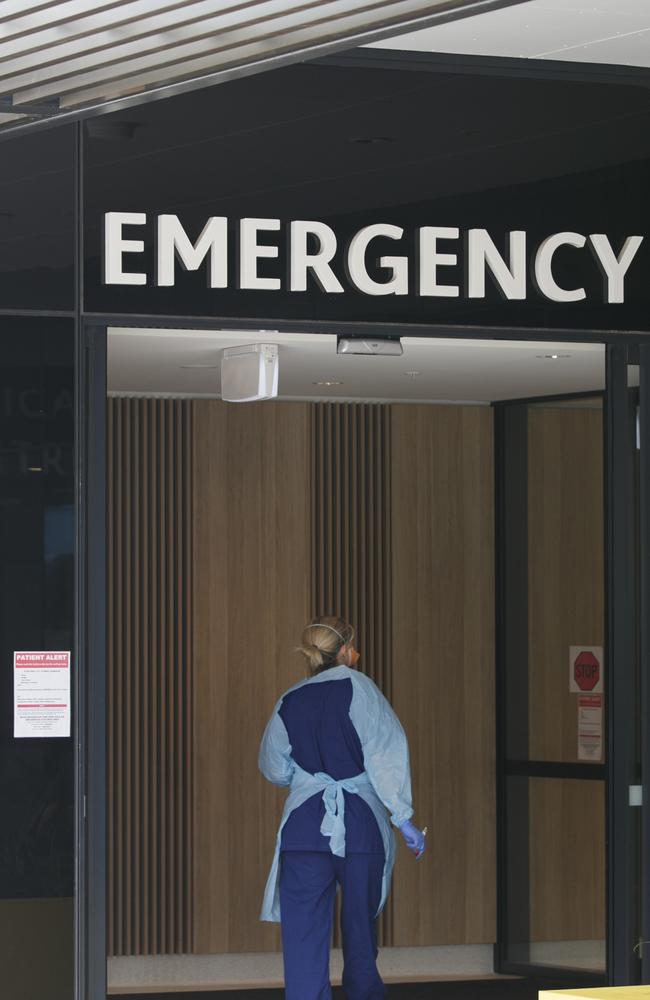 Northern Beaches Hospital has set up an exclusive area for people suffering from ssymptoms of the coronavirus. Photo: Tim Pascoe