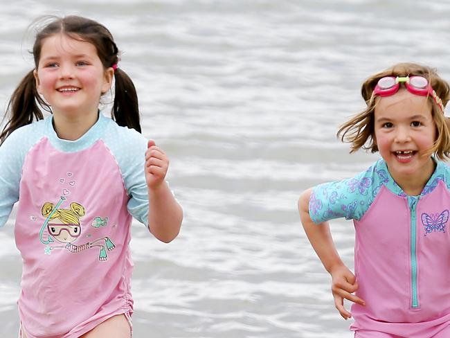 Abbie Lester, 5 and Amelie Close, 5 having fun at the beach. Preview image for St Helens Marine Discovery Weekend