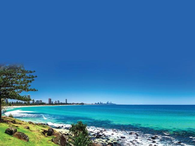 The blue waters of Burleigh Heads.