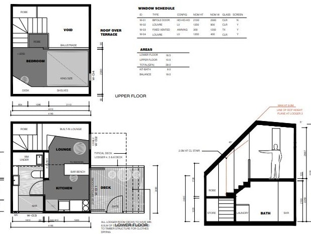 A new generation boarding house is being proposed at 532 Pittwater Rd, North Manly, which comprise of two-storey semi-detached pods with decks. Picture: Supplied / Northern Beaches Council.