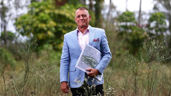 Developer Richard Duce at the site of the proposed Heaven on Earth cemetery at Pimpama on the Gold Coast. Picture: Supplied