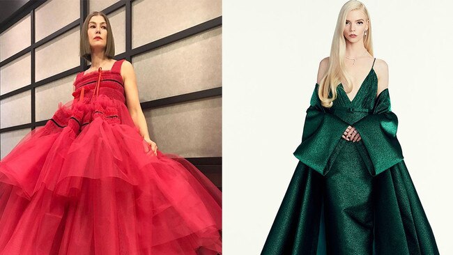 Golden Globe winner Rosamund Pike in Molly Goddard; Anya Taylor-Joy.