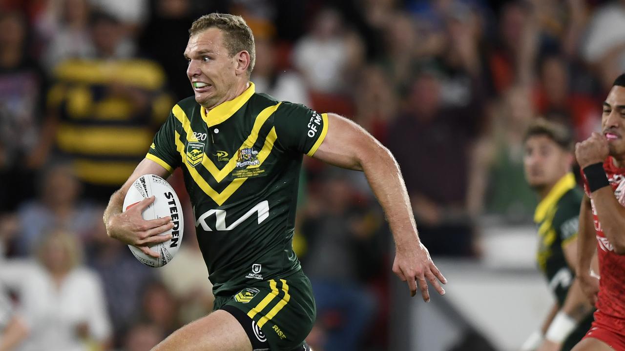 Tom Trbojevic was a standout performer in Australia’s win over Tonga, with the Kangaroos set to use the same spine against New Zealand on Sunday. Picture: NRL Photos