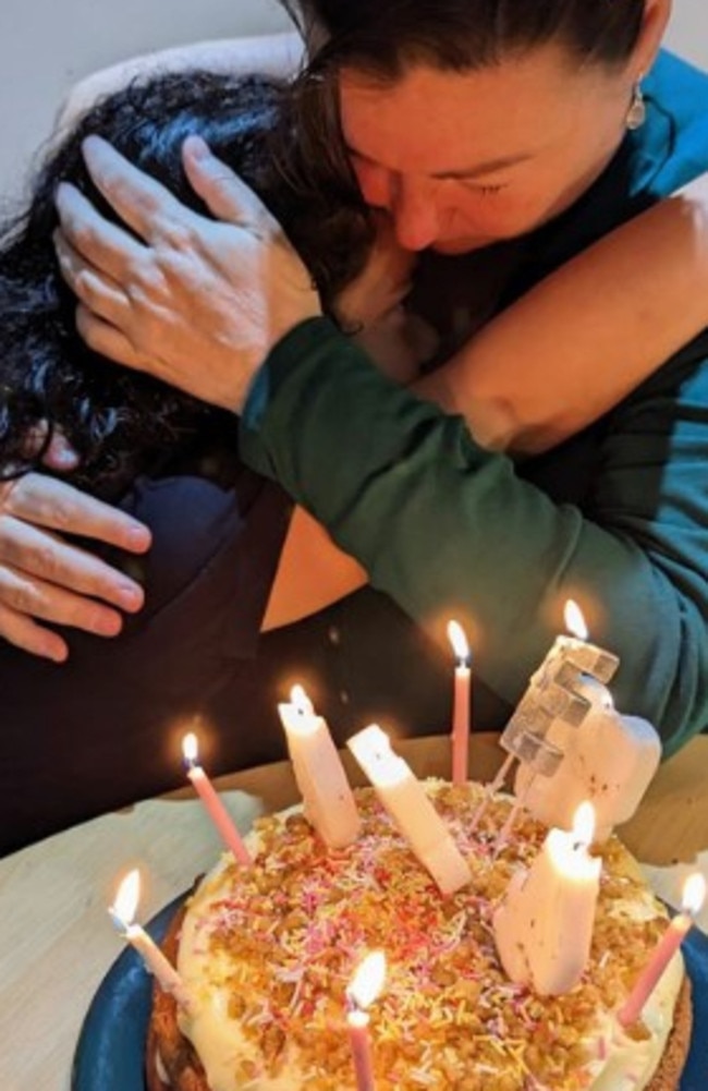 Lomani Coxson and her mum Anna Coxson celebrate a birthday.
