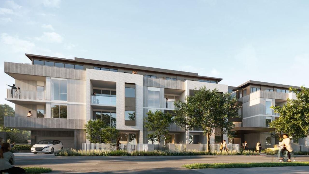 A render of the four-storey, 77-apartment social housing development in Newtown, as viewed from Marshall St. Source: UDA Studio.