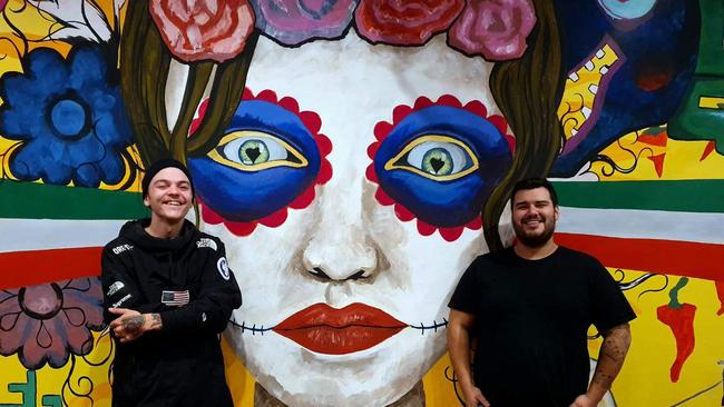 Harley Jaque (right) and chef Seth Somers at Wollongong's new restaurant Tres Jefes.