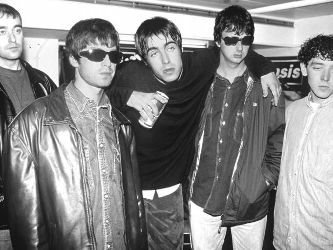 Vintage Oasis (Bonehead far left) in 1996. Picture: Sony