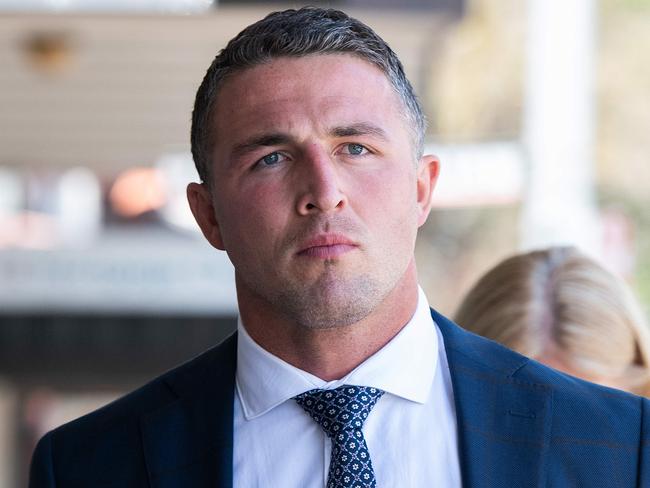 SYDNEY, AUSTRALIA - NewsWire Photos FEBRUARY, 5, 2021: Sam Burgess is seen leaving the Moss Vale Local Court, in Moss Vale, NSW. Former NRL star Sam Burgess has been given a two-year community corrections order after he was found guilty of intimidating his former father-in-law, Mitch Hooke, during a confrontation at HookeÃs Southern Highland property in 2019. Picture: NCA NewsWire/Bianca De Marchi