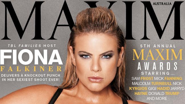 Wowsers ... Fiona Falkiner smoulders on the cover of Maxim magazine. Picture: Maxim Magazine