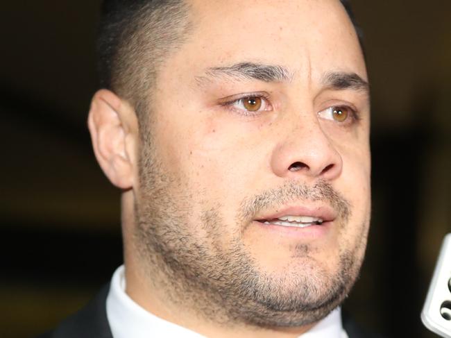 SYDNEY, AUSTRALIA - NewsWire Photos MARCH 22, 2021 - Former NRL superstar Jarryd Hayne who has been found guilty of counts of sexual assault, leaving the Downing Centre in Sydney.Picture: NCA NewsWire / Christian Gilles