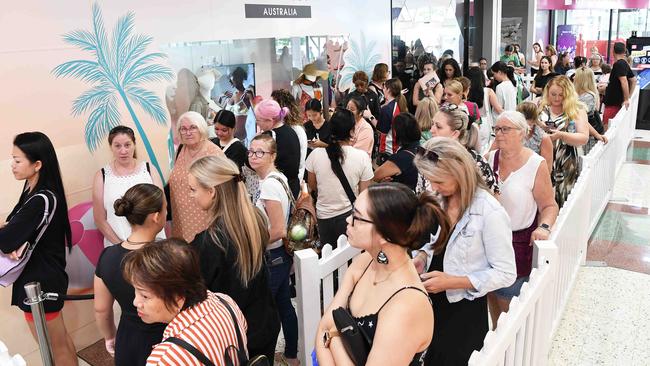 Huge crowds at the opening of the three-day Shein pop-up store at Brookside Shopping Centre. Picture: Patrick Woods.