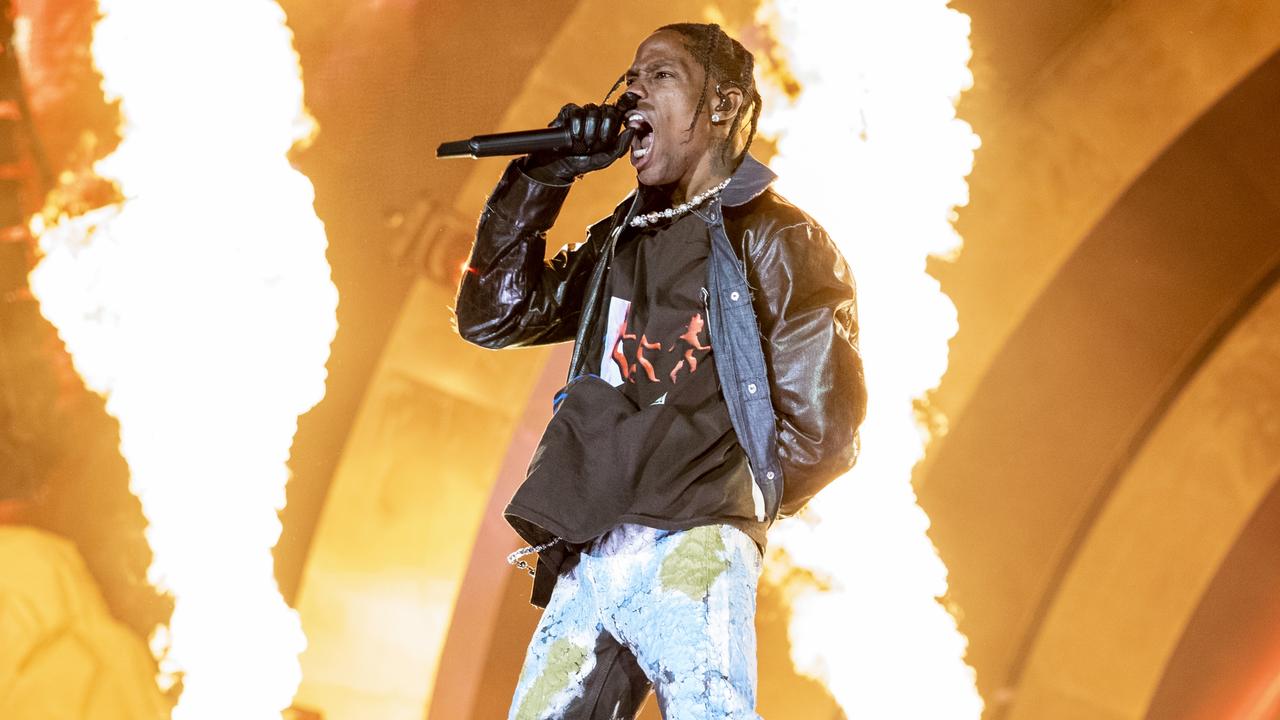 Travis Scott performing at the Astroworld Festival in Texas on Friday where at least eight have died and hundreds have been injured. Picture: Erika Goldring/WireImage